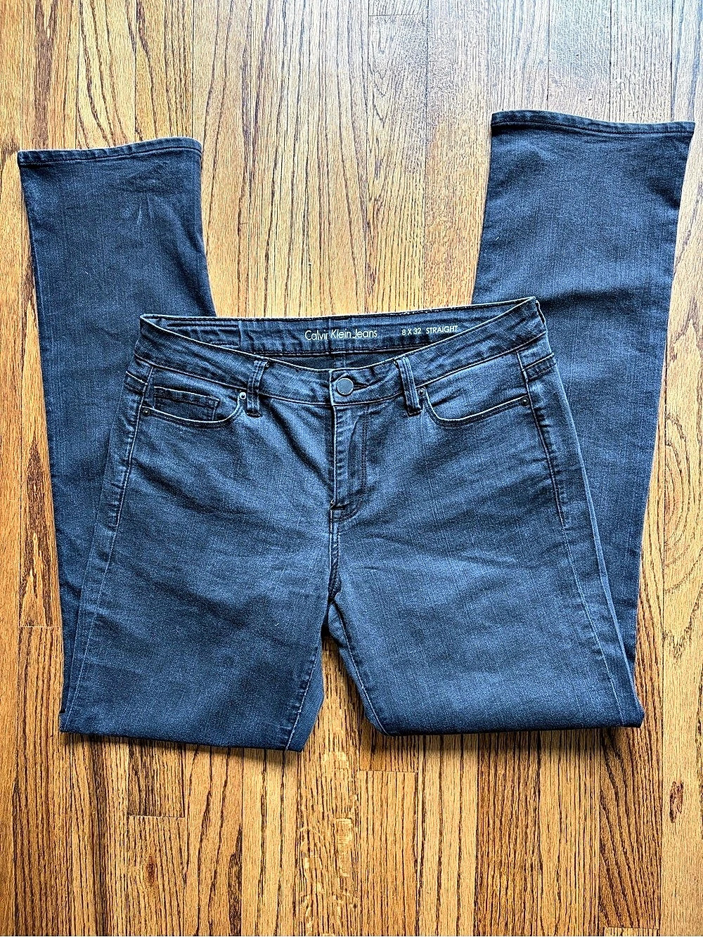 Calvin Klein Jeans Straight 
 Leg Black Jeans Waist 8 x 32